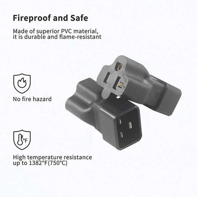 NEMA 5-15R에서 IEC 320 C20 변환기 플러그 어댑터 데이터 센터/산업용, 250V 15A 내구성 전원 커넥터