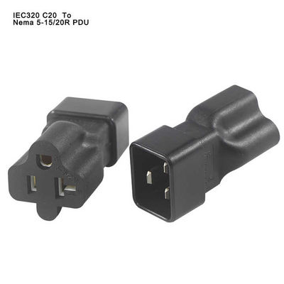 NEMA 5-15R에서 IEC 320 C20 변환기 플러그 어댑터 데이터 센터/산업용, 250V 15A 내구성 전원 커넥터