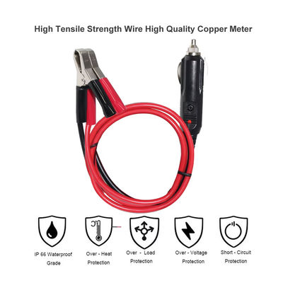 12V/24V 시가 라이터 to 배터리 클립 어댑터 케이블 15A