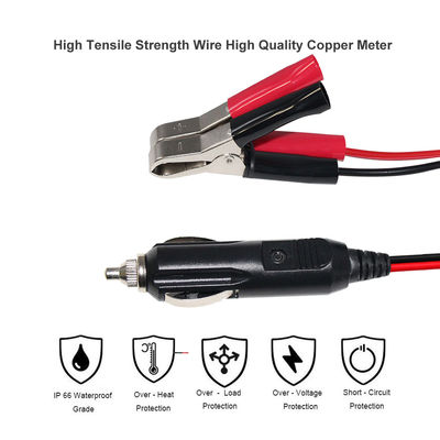 12V/24V 시가 라이터 to 배터리 클립 어댑터 케이블 15A