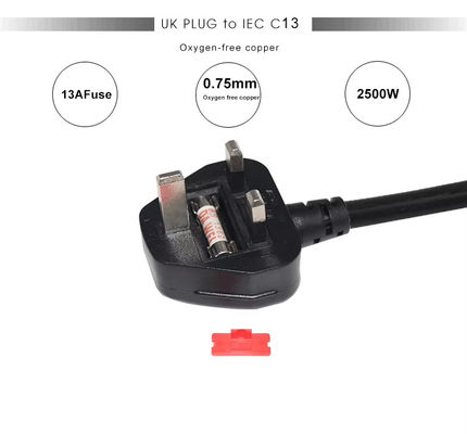 영국에서 C7 전원 케이블 1.5M 250V 2.5A 18AWG 닌텐도 스위치 / 스피커 / 노트북 전원 공급 어댑터용 유연한 PVC