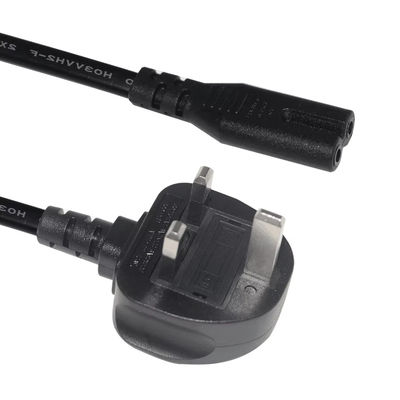 영국에서 C7 전원 케이블 1.5M 250V 2.5A 18AWG 닌텐도 스위치 / 스피커 / 노트북 전원 공급 어댑터용 유연한 PVC