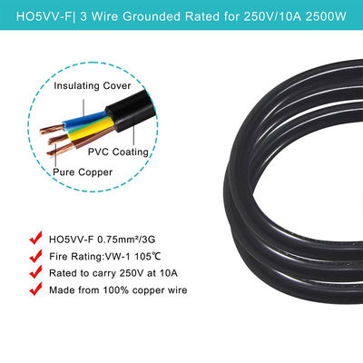 영국에서 C13 전원 케이블 1.2M 250V 13A 16AWG 서버/의료 장비/데이터 센터 PDU용 중량 케이블 (CE/BS1363/RoHS)