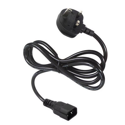 영국에서 C14 전원 케이블 1.2M 250V 10A 16AWG UPS/서버 랙/의료기기 보호 케이블 (IP67/RoHS/BS1363)