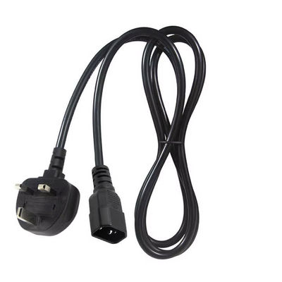 영국에서 C14 전원 케이블 1.2M 250V 10A 16AWG UPS/서버 랙/의료기기 보호 케이블 (IP67/RoHS/BS1363)