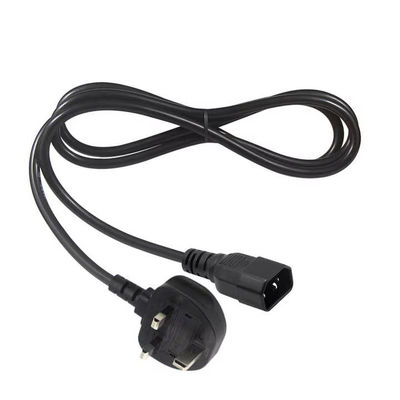 영국에서 C14 전원 케이블 1.2M 250V 10A 16AWG UPS/서버 랙/의료기기 보호 케이블 (IP67/RoHS/BS1363)