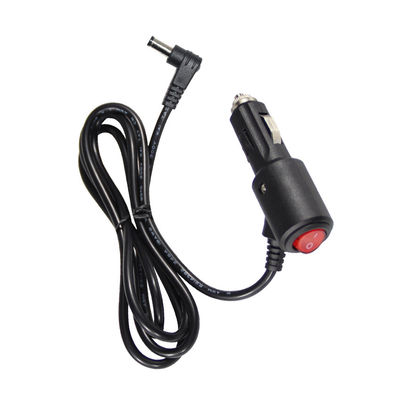 켜고 끄는 스위치와 함께 12V/24V 각형 자동차 충전기 - 자동차 전자제품 및 USB 장치 충전용으로 90도 DC 전원 케이블