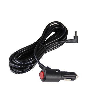 켜고 끄는 스위치와 함께 12V/24V 각형 자동차 충전기 - 자동차 전자제품 및 USB 장치 충전용으로 90도 DC 전원 케이블