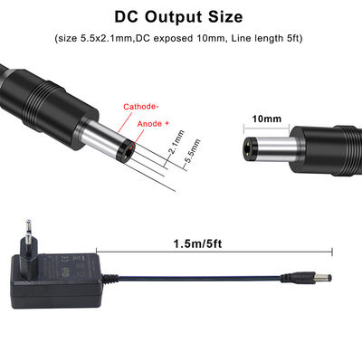 EU 플러그 12V DC 전원 어댑터 LED, 라우터, 카메라, 전자 장치용 유럽 AC에서 DC 벽 충전기