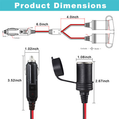 12V 24V 듀얼 소켓 자동차 담배 라이터 스플리터 어댑터 확장 SUV 트럭 밴 전원 공급 충전기 전원 확장