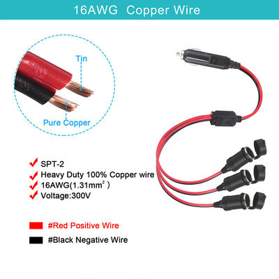 12V/24V 차량 충전기 전원 확장을 위한 스위치와 함께 트리플 소켓 자동차 담배 라이트어 스플리터 어댑터