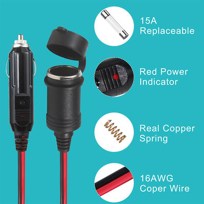 12V/24V 차량 충전기 전원 확장을 위한 스위치와 함께 트리플 소켓 자동차 담배 라이트어 스플리터 어댑터
