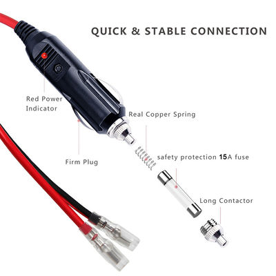 12V 자동차 라이터 플러그 파스턴 850 터미널 커넥터 케이블 전원 공급 DIY 응용 프로그램