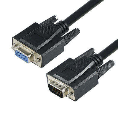 DB9 PC 모덤 CNC 장치 통신 포트용 9 핀 RS232 커넥터와 함께 남성에서 여성으로 이어지는 일련 확장 케이블