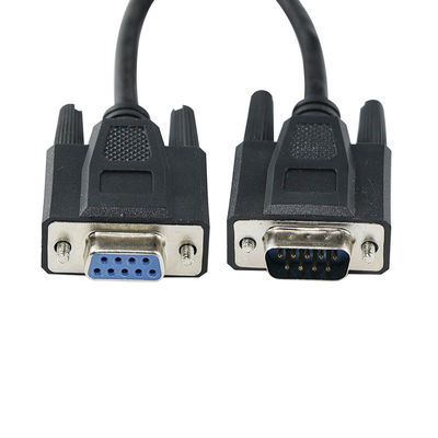 DB9 PC 모덤 CNC 장치 통신 포트용 9 핀 RS232 커넥터와 함께 남성에서 여성으로 이어지는 일련 확장 케이블