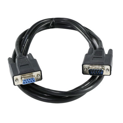 DB9 PC 모덤 CNC 장치 통신 포트용 9 핀 RS232 커넥터와 함께 남성에서 여성으로 이어지는 일련 확장 케이블