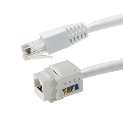 도구 없는 Cat6 RJ45 키스톤 인라인 커플러 여성에서 여성 에테르넷 패치 패널 또는 벽판 8P8C LAN 네트워크 어댑터