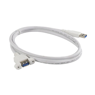 USB 3.0 데이터 전송 및 장치 확장 3ft / 4ft / 5ft을위한 패널 마운트 스크루 구멍과 함께 남성에서 여성 확장 케이블