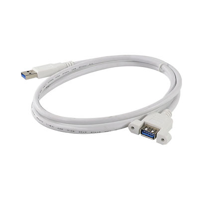 USB 3.0 데이터 전송 및 장치 확장 3ft / 4ft / 5ft을위한 패널 마운트 스크루 구멍과 함께 남성에서 여성 확장 케이블