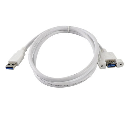 USB 3.0 데이터 전송 및 장치 확장 3ft / 4ft / 5ft을위한 패널 마운트 스크루 구멍과 함께 남성에서 여성 확장 케이블