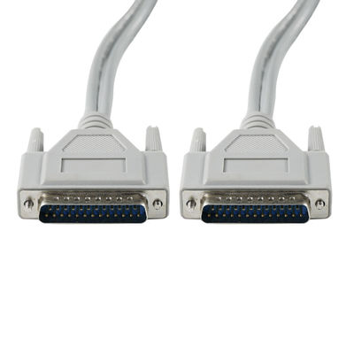 DB-25 RS-232/평행 프린터 연결을 위한 남성에서 남성의 일련 케이블 - 1ft/2ft/5ft, PVC 흰색