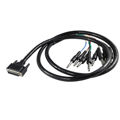 DB-25 to 6.35mm TS 오디오 브레이크아웃 케이블, 실드 처리, 28AWG, 4피트