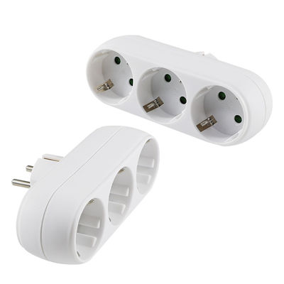 European 3-Way Power Plug Adapter with 3 AC Outlets 250V 10A Compact Conversion Plug for Home and Travel Use