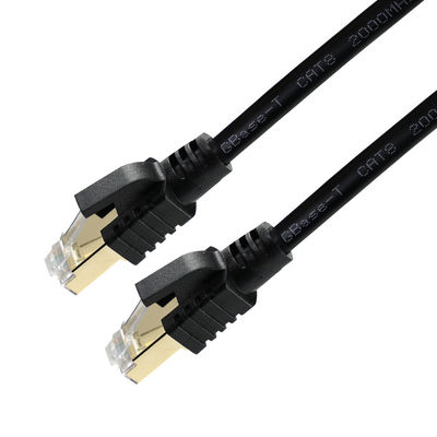 CAT8 차폐 이더넷 케이블 S/FTP 40Gbps 골드 RJ45