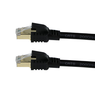 CAT8 차폐 이더넷 케이블 S/FTP 40Gbps 골드 RJ45