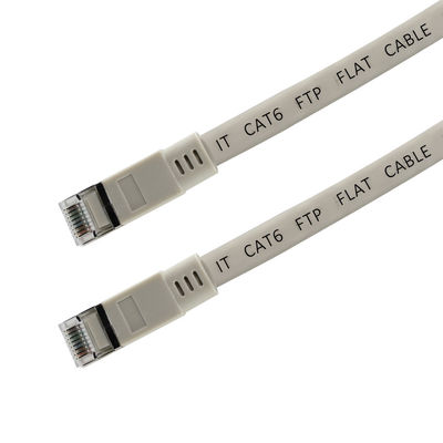 CAT6 플랫 차폐 이더넷 케이블 - 라우터, 스위치, 데스크탑, 데이터 센터 사용을 위한 RJ45 커넥터가 있는 FTP LAN 패치 코드
