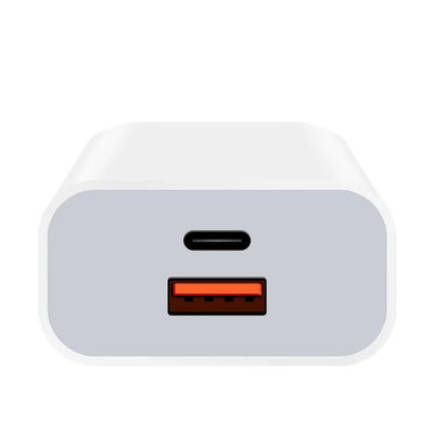 미국 2-핀 30W 듀얼 포트 월 충전기 USB-C & USB-A 출력 빠른 충전 전원 어댑터