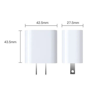 미국 2-핀 30W 듀얼 포트 월 충전기 USB-C & USB-A 출력 빠른 충전 전원 어댑터