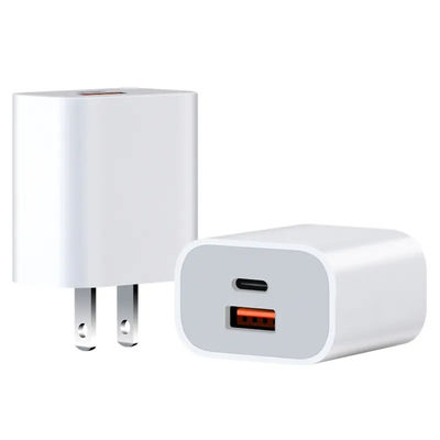 미국 2-핀 30W 듀얼 포트 월 충전기 USB-C & USB-A 출력 빠른 충전 전원 어댑터