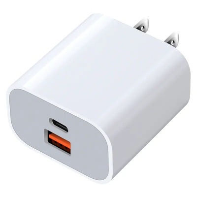 미국 2-핀 30W 듀얼 포트 월 충전기 USB-C & USB-A 출력 빠른 충전 전원 어댑터
