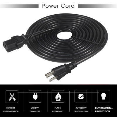 QIUCABLE 모니터 전원 케이블 교체 12ft - PC 컴퓨터 전원 공급 케이블, NEMA 5-15P에서 IEC C13 커넥터 SJT 18AWG (B09N3K9VJT)