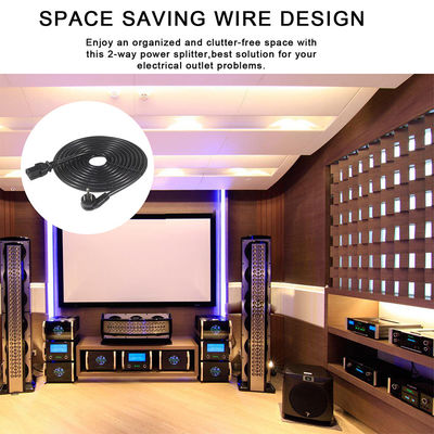 QIUCABLE 모니터 전원 케이블 교체 12ft - PC 컴퓨터 전원 공급 케이블, NEMA 5-15P에서 IEC C13 커넥터 SJT 18AWG (B09N3K9VJT)