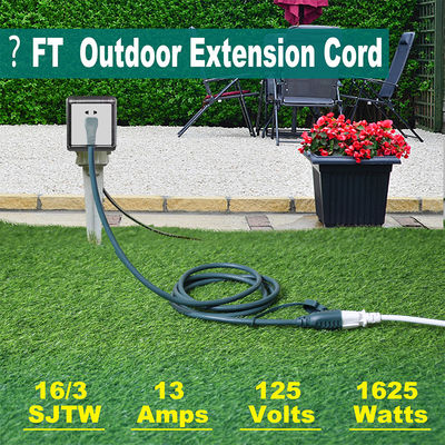 90도 플래트 플러그 NEMA 5-15P에서 5-15R 외관 연장 코드 6ft