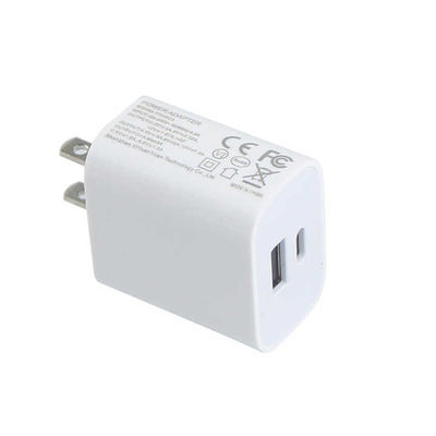 US 2핀 18W 듀얼 USB 벽 충전기 – Type-C & USB-A 스마트폰, 태블릿, 카메라용 고속 충전 전원 어댑터