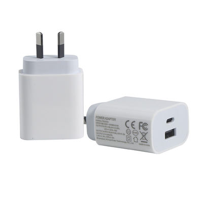 AU 2핀 20W 듀얼 포트 벽 충전기 – USB-C & USB-A 고속 충전 어댑터 (휴대폰, 태블릿, 카메라, 여행용)