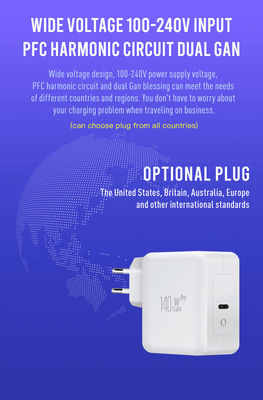 EU 2핀 140W USB-C 고출력 벽 충전기 – 노트북, 태블릿, Steam Deck, MacBook, 여행용 Type-C 고속 충전 어댑터
