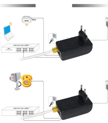 EU 플러그 48V PoE 인젝터 IEEE 802.3af/at (IP 카메라 및 무선 AP용)
