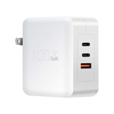 미국 플러그 100W 월 충전기 USB-C & USB-A 듀얼 패스트 충전 어댑터 노트북, 태블릿, 전화, 여행용 (100 ′′ 240V 입력)