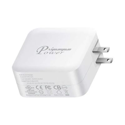 미국 플러그 100W 월 충전기 USB-C & USB-A 듀얼 패스트 충전 어댑터 노트북, 태블릿, 전화, 여행용 (100 ′′ 240V 입력)