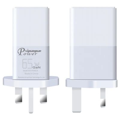 USB-C 및 USB-A 포트가 있는 영국 2핀 벽 충전기, 노트북/휴대폰/태블릿용 65W 듀얼 포트 고속 전원 어댑터