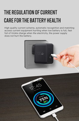 UK/EU 2핀 벽 충전기, USB-C 포트 포함, 노트북/태블릿/휴대폰용 100W 고속 출력 전원 어댑터