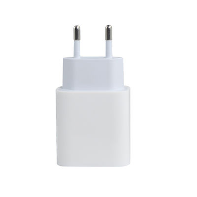 EU USB-C 및 USB-A 포트를 가진 2 핀 벽 충전기, 전화 및 태블릿 충전을위한 20W 컴팩트 듀얼 포트 전원 어댑터