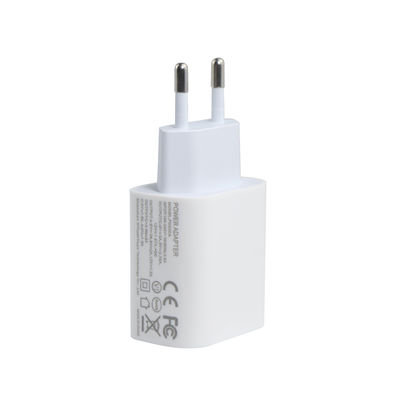 EU USB-C 및 USB-A 포트를 가진 2 핀 벽 충전기, 전화 및 태블릿 충전을위한 20W 컴팩트 듀얼 포트 전원 어댑터