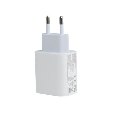 EU USB-C 및 USB-A 포트를 가진 2 핀 벽 충전기, 전화 및 태블릿 충전을위한 20W 컴팩트 듀얼 포트 전원 어댑터