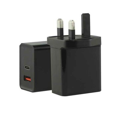 EU 2핀 USB-C 및 USB-A 벽 충전기, 45W 듀얼 포트 전원 어댑터 (노트북, 태블릿, 스마트폰용)
