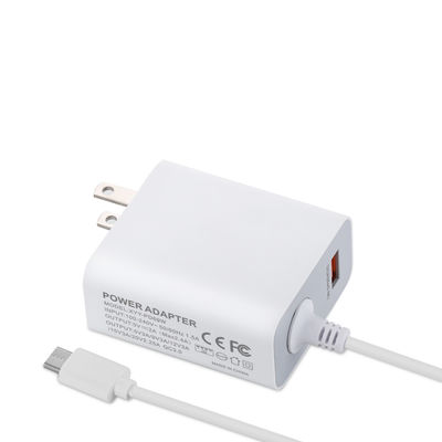 고정 케이블과 함께 60W USB-C US 벽 충전기, 스마트 폰, 태블릿, 노트북용 고속 C 타입 전원 어댑터